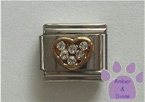 Heart Crystal Birthstone Italian Charm Diamond-Clear for April