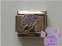 Open Rose Birthstone Italian Charm Alexandrite-Purple for June
