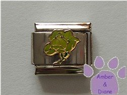 Open Rose Birthstone Italian Charm Peridot-Green for August