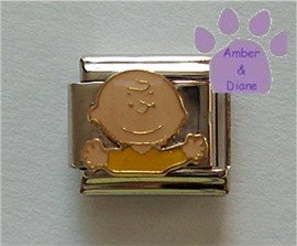 Charlie Brown Italian Charm from the Peanuts Gang