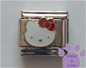 Hello Kitty Italian Charm White Kitten with Red Bow