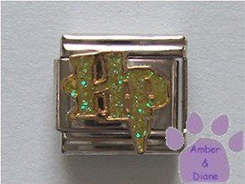 HP Italian Charm green glitter letters - Harry Potter