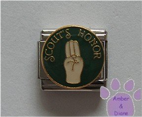SCOUTS HONOR Italian Charm scout hand salute