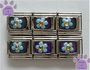 Blue Flower Mood Italian charm changes color with your mood