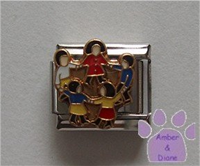 Children Holding Hands in a Circle Italian Charm