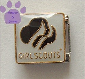 Girl Scout Symbol Italian Charm in black and white