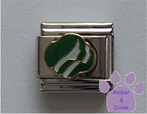 Girl Scout Symbol Italian Charm in green and white
