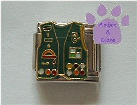 Girl Scout Uniform Italian Charm Vest with Badges
