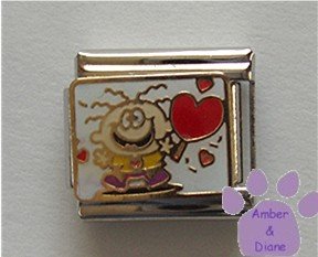 Loving Child Italian Charm small child holding heart on a stick