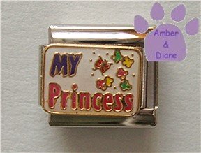 MY Princess Italian Charm with Butterfly and Flowers