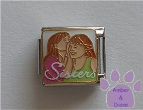 Sisters Sharing Secrets Italian Charm Whispering Together