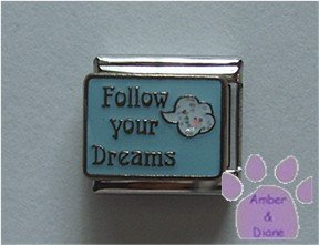 Follow your Dreams Italian Charm blue sky white glitter cloud