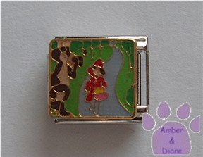 Little Red Riding Hood Italian Charm and the Wolf