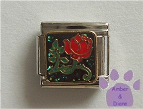 Pretty Red Rose Italian Charm means "I love you"