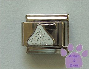 Chocolate Candy Hershey's Kiss Italian Charm in White Glitter