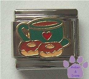 Cup of Coffee and Chocolate Donuts Italian Charm