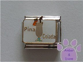 Pina Colada Italian Charm straw and pineapple slice