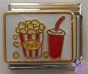 Popcorn and a Soda Italian Charm for movie fans