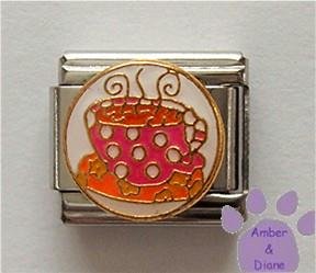 Steaming Cup of Coffee or Tea Italian Charm in a Fancy Cup