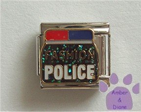 FASHION POLICE Italian Charm with police car flashing lights