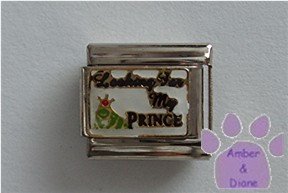 Looking For My PRINCE Italian Charm frog with a crown