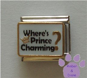 Where Is Prince Charming Italian Charm with gold tone crown
