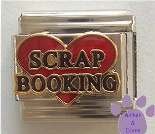 Love SCRAP BOOKING Italian Charm with Large Red Heart