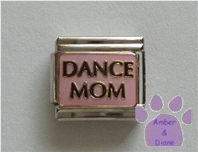 DANCE MOM Italian Charm on a pink background
