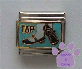 TAP Italian Charm with Tap Shoes Posed to Dance