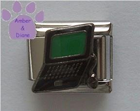 Laptop Computer Italian Charm with Mouse and green screen