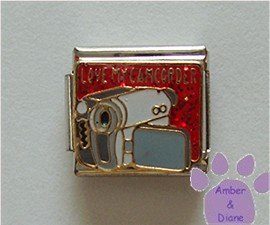 LOVE MY CAMCORDER Italian Charm Camera with red glitter