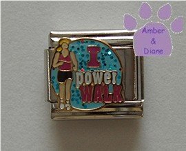 I power WALK Italian Charm Walker on Blue Glitter