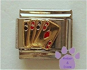 Holding all the Aces Playing Cards Italian Charm