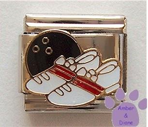 Bowling Shoes and Ball Italian Charm for League or Team