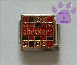 checkers on a Game Board Italian Charm red & black checker board
