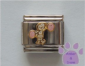 Cheerleader Italian Charm with pink pom poms