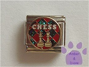Chess Board Italian Charm with King and Queen