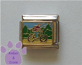 Cyclist on a Bike Path Italian Charm Biking on Trails