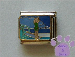 Diver Italian Charm Ready to Dive off the Diving Board