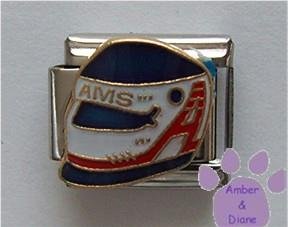 Racing Helmet Italian Charm - AMS in Red, White and Blue