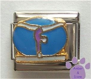 Gymnast on Balance Beam Italian Charm for Gymnastics