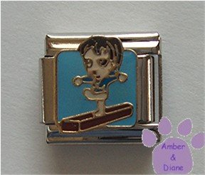 Little Girl on Balance Beam Italian Charm