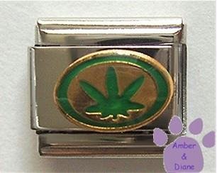 Hemp Leaf Italian Charm Marijuana Leaf