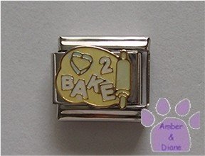 Love to Bake Italian Charm cookie cutter heart on dough