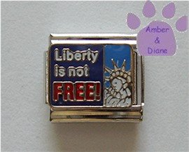 Liberty is not FREE Italian Charm with the Statue of Liberty