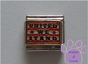 UNITED WE STAND Italian Charm on red, white and blue