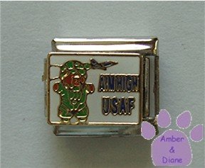 USAF Teddy Bear Italian Charm Aim High United States Air Force