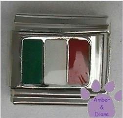 Italian Flag in Green, White and Red for Italy Italian Charm