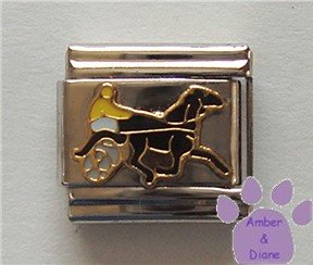 Harness Horse Racer Italian Charm - Trotter or Pacer
