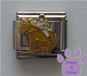 Jockey on Horse Italian Charm Horseback Rider Riding